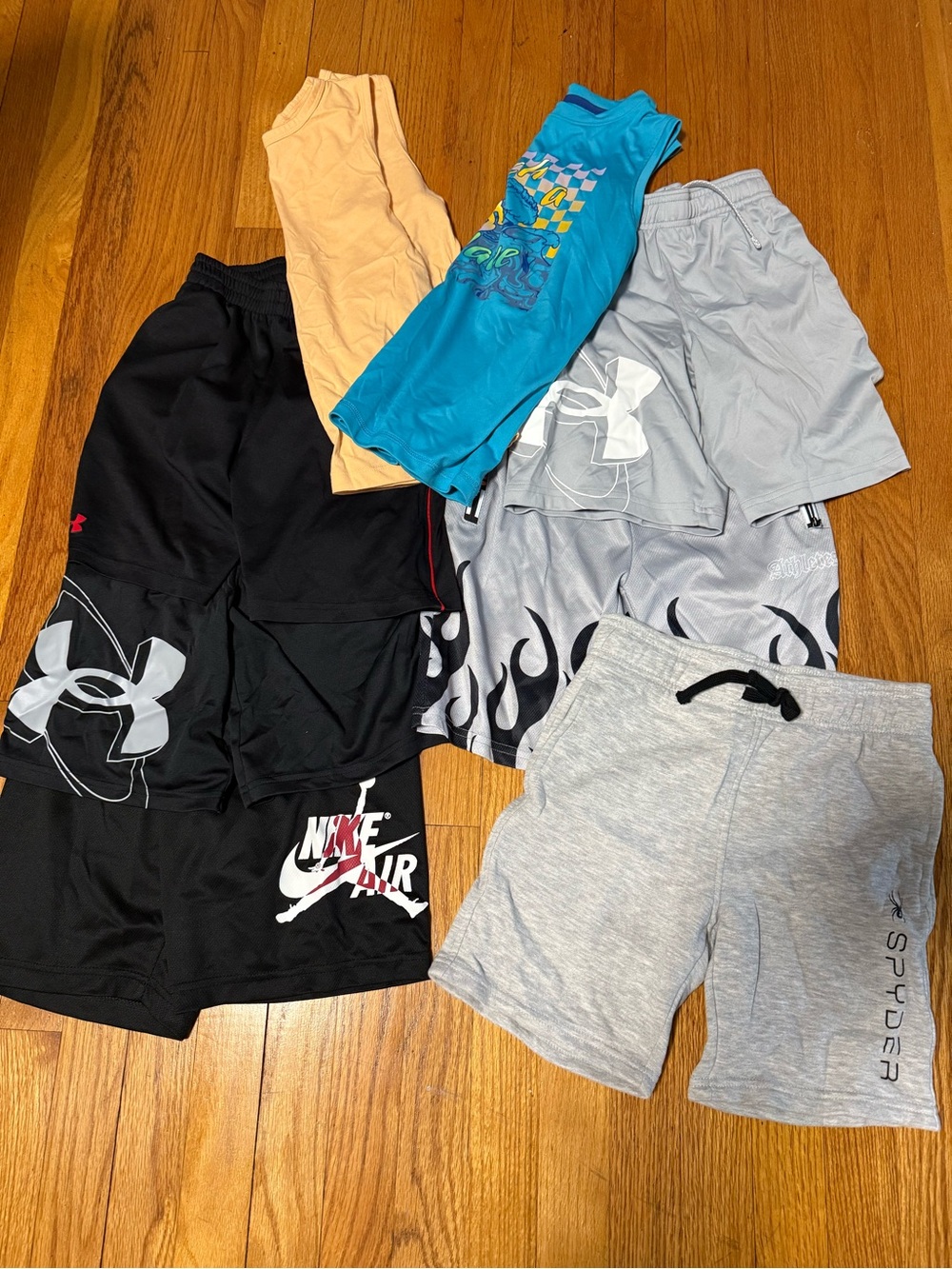 Various Brand Black & Gray Kids Athletic Shorts - Performance Comfort Small